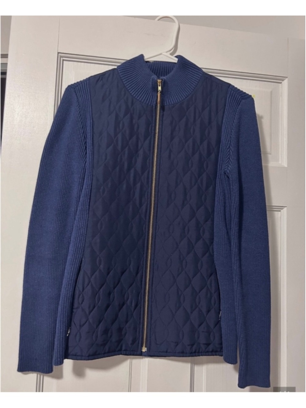 Navy Quilted Women's Jacket - Picture 2 of 5